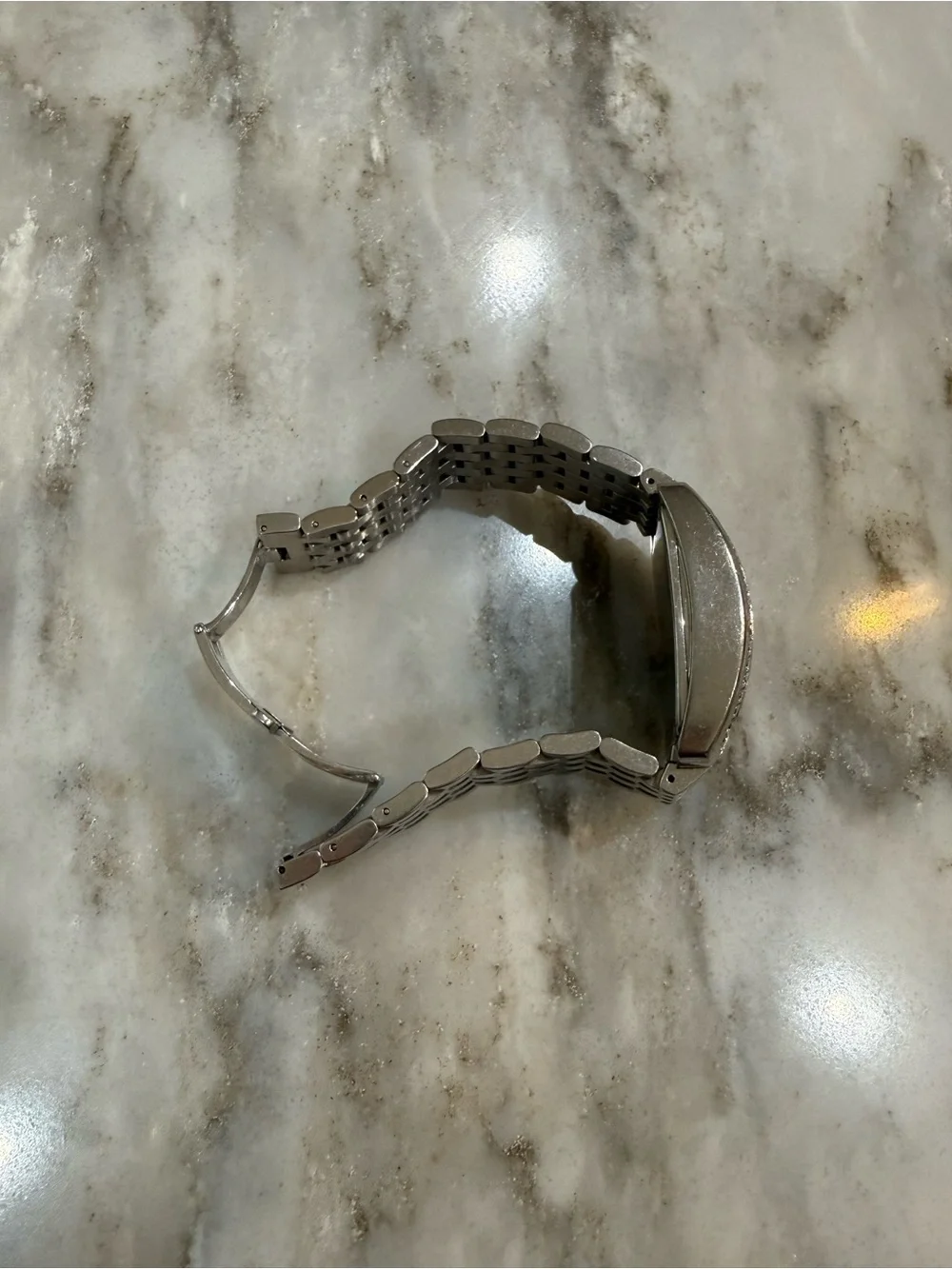 Michele Silver-Tone Diamond Bezel Bracelet Watch